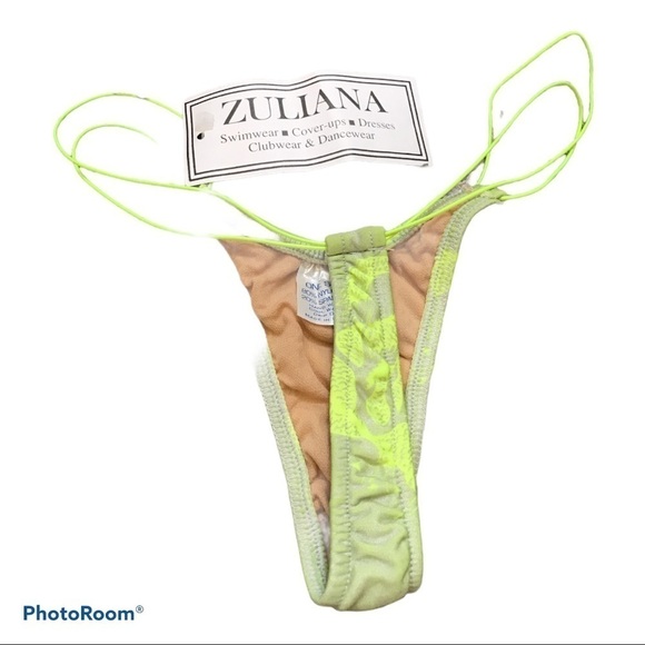 Zuliana metallic dragon green print thong new with tags - Picture 4 of 7
